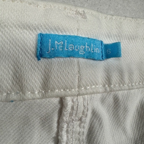 J Mclaughlin Skinny Denim Pants Womens Size 6 White Mid Rise - Picture 5 of 14